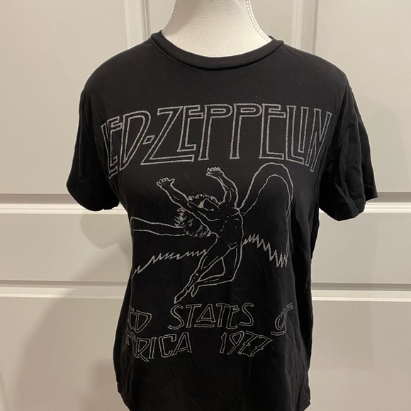 LED ZEPPELIN Black All Cotton Tee - Womens M - Picture 2 of 5